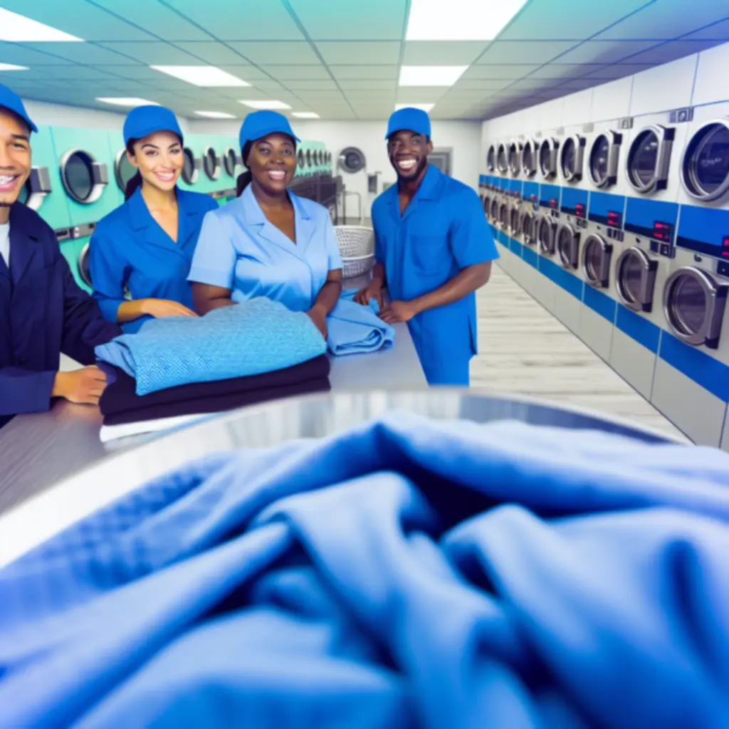 Ugyan­napi mosodai csapat munkában a Wash & Dry HU telephelyén